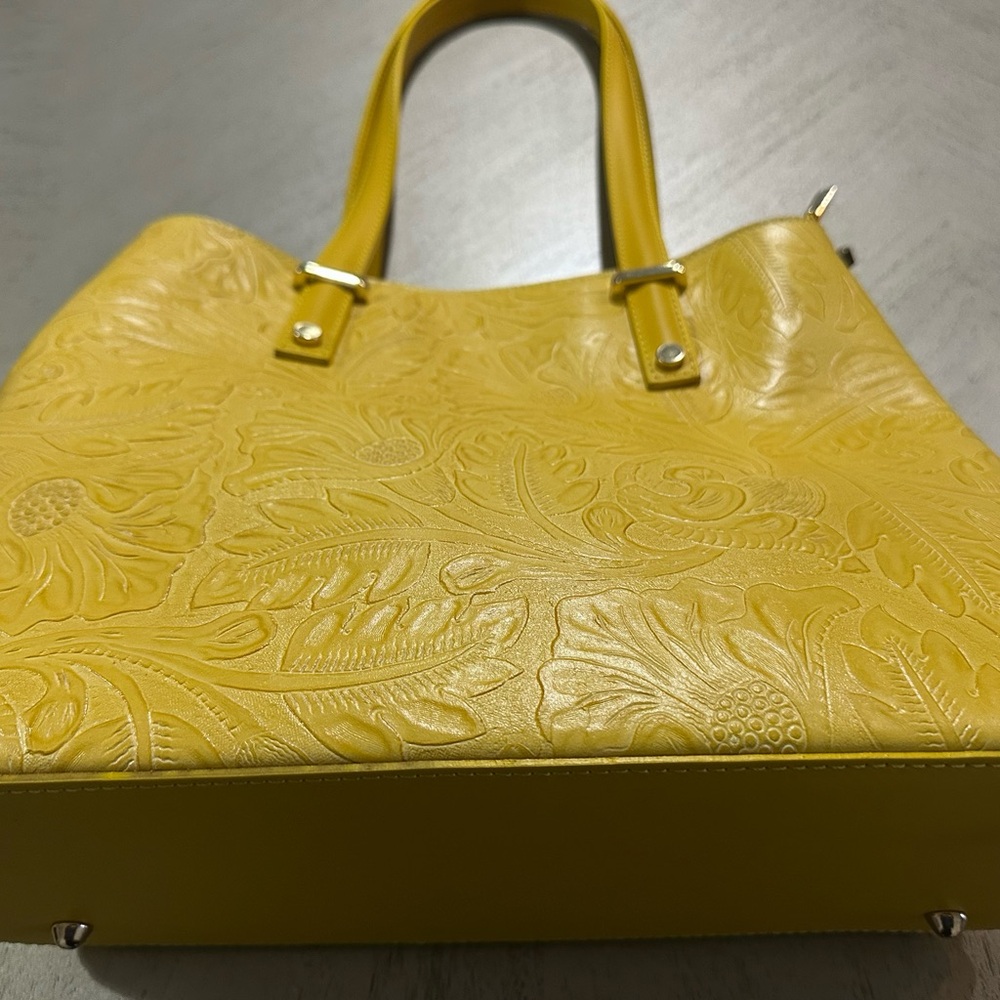 Vibrant Yellow Structured Tote Bag - image 5